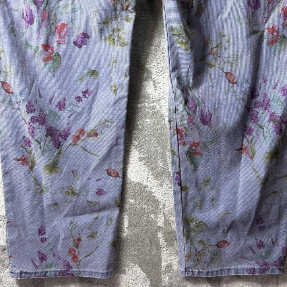 Hudson Women's Purple Floral Carpenter Ankle Jeans Size 29 Cropped Flower Denim - Picture 6 of 13
